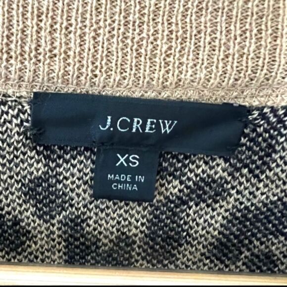 J. CREW MERINO WOOL LEOPARD CHEETAH ANIMAL PRINT KNIT SWEATER CREWNECK XS - Picture 8 of 9